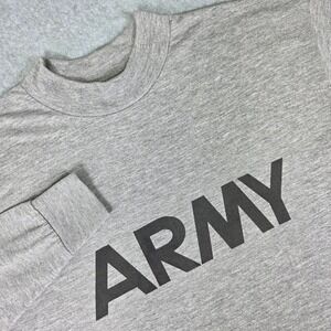 Vintage AKWA TEK US Army Long Sleeve Shirt Men's Medium Military Gray USA‎ Made